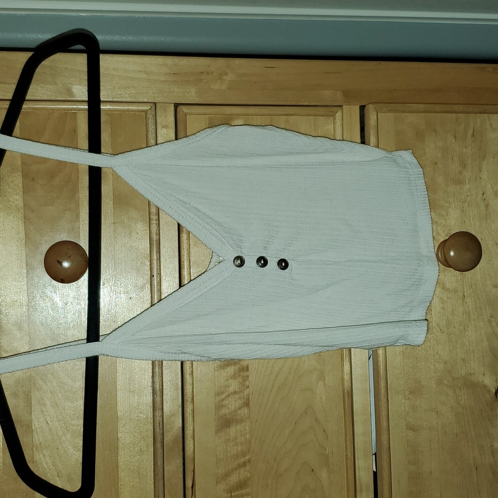 Bozzolo white cropped tank top-S- White